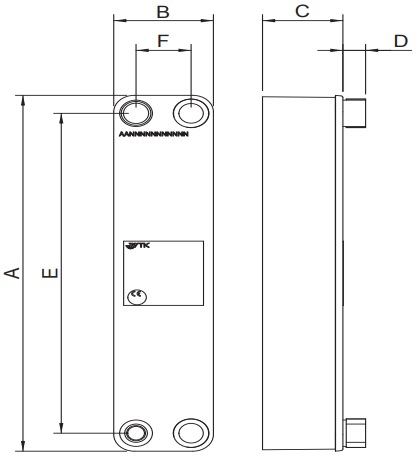 Паяный теплообменник WTK P15 - 30 EVF